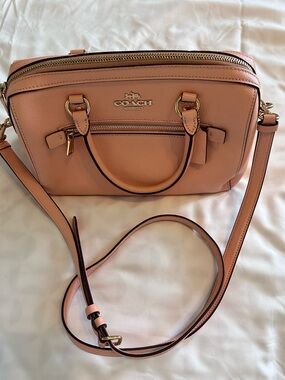Coach Pink Pebbled Leather Crossbody Satchel